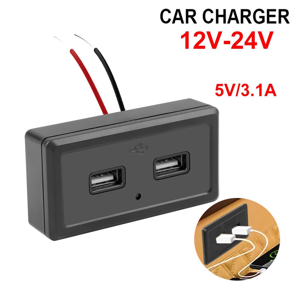 Двойной USB-разъем для зарядного устройства 4,8 А 3,1 А для мотоцикла, автомобиля, грузовика, квадроцикла, лодки, автомобиля, автофургона, автобуса, 2,1 А 2,4 А, автомобильная мебель, зарядное устройство, розетка