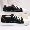 Женские модные парусиновые кроссовки, повседневные теннисные туфли на плоской подошве Zapatillas De Deporte, белые и черные лоферы 2024
