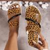 2024 Лето Низкий Каблук Женщин Леопардовый Принт Мягкие Пляжные Тапочки Платформа Нескользящая Плоская Повседневная Обувь Модные Универсальные Zapatos Mujer