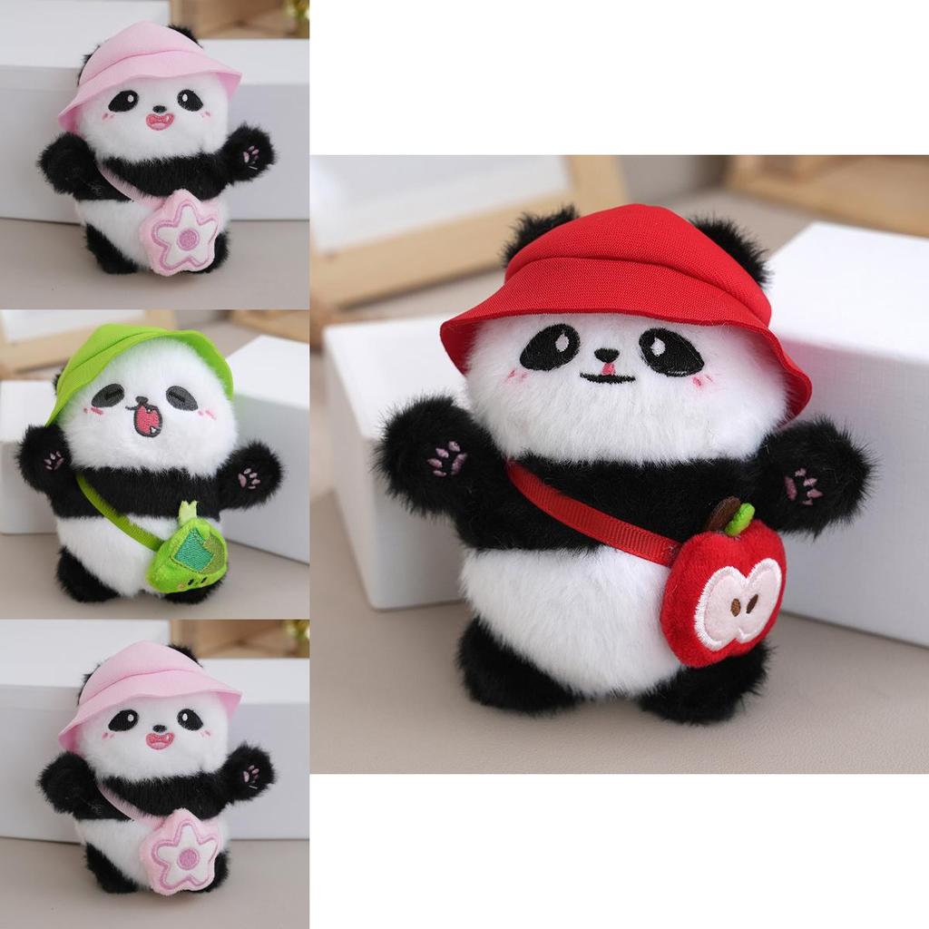 Delightful Mini Plush Panda Keychain Doll Cuddly Stuffed Animal Pendant