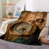 3D Ancient Nautical Chart World Map Compass Soft Flannel Blankets,Throw Blanket Comfortable Blanket for Picnic Beds Sofa Bedroom