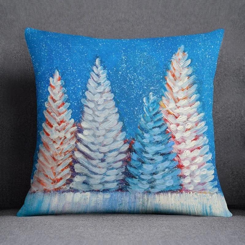 Colorful Oil Painting Pattern Pillowcase Car Ornaments Office Living Room Home Pillowcase