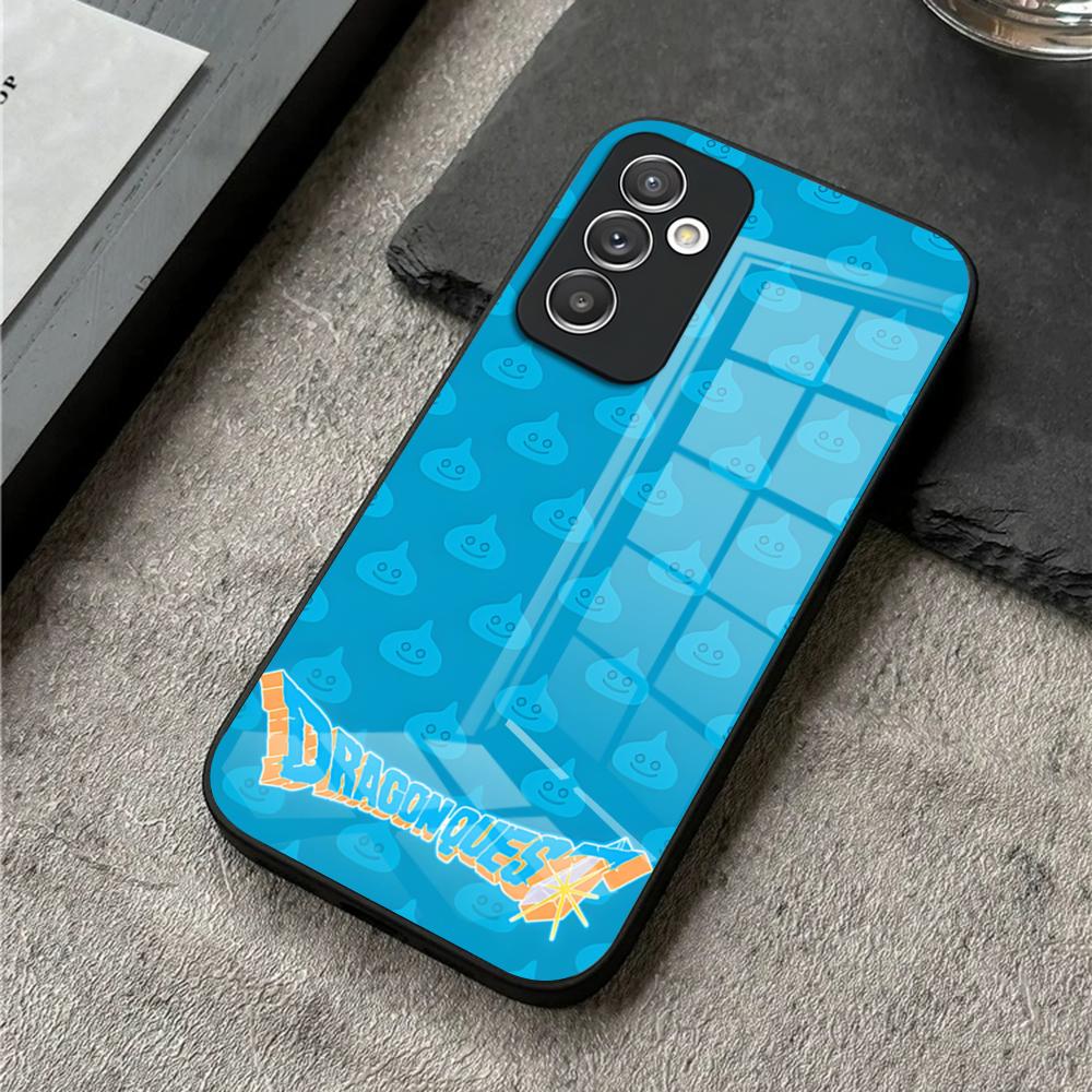 Чехол для телефона D-Dragon Quest Slime для S25 Ultra Samsung S26 S23 S24 Plus S22 S20 S21 Fe A54 A34 A53 A16 Стеклянная крышка
