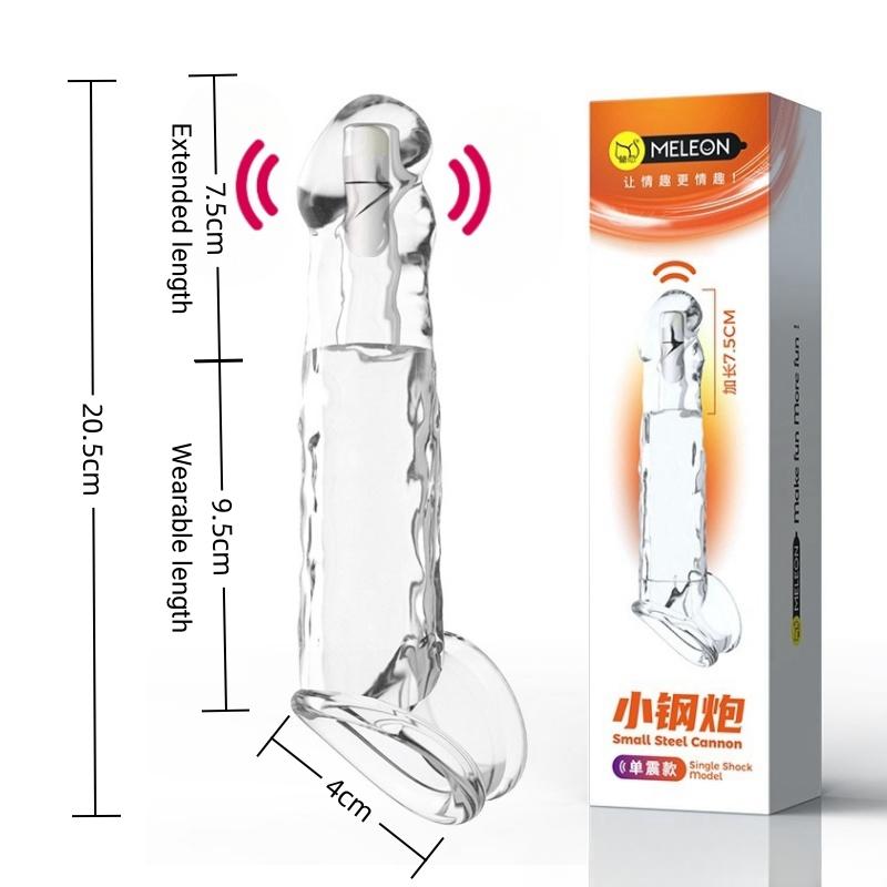 Вибратор с рукавом, кольцо для пениса, прозрачный многоразовый рукав для пениса, кольцо для пениса, удлинитель, увеличитель пениса, увеличитель члена, секс-игрушка для пар