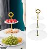 Nordic Style 3 Layer Fruit Plate Tray Plastic 3 Tier Cake Stand Holiday Party Dessert Tray White