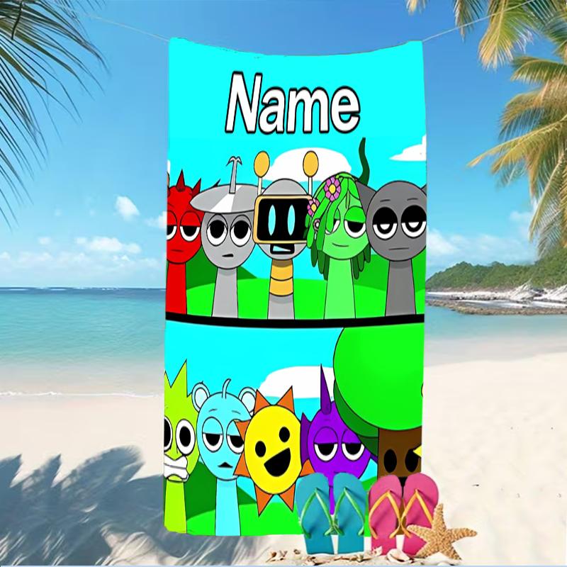 Customizable personalized beach towels Sprunki themed themed designs.Suitable for the beach, yoga, sports;ideal as beach accessories