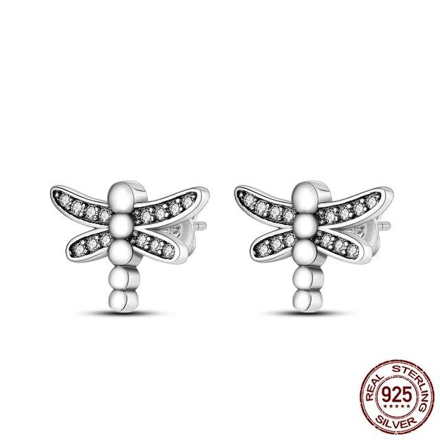 Новый дизайн, серьги-гвоздики со звездами и крыльями, серьги-кольца для женщин, подруги, жены, серебро 925, ювелирные изделия, подарок, серьги-капли