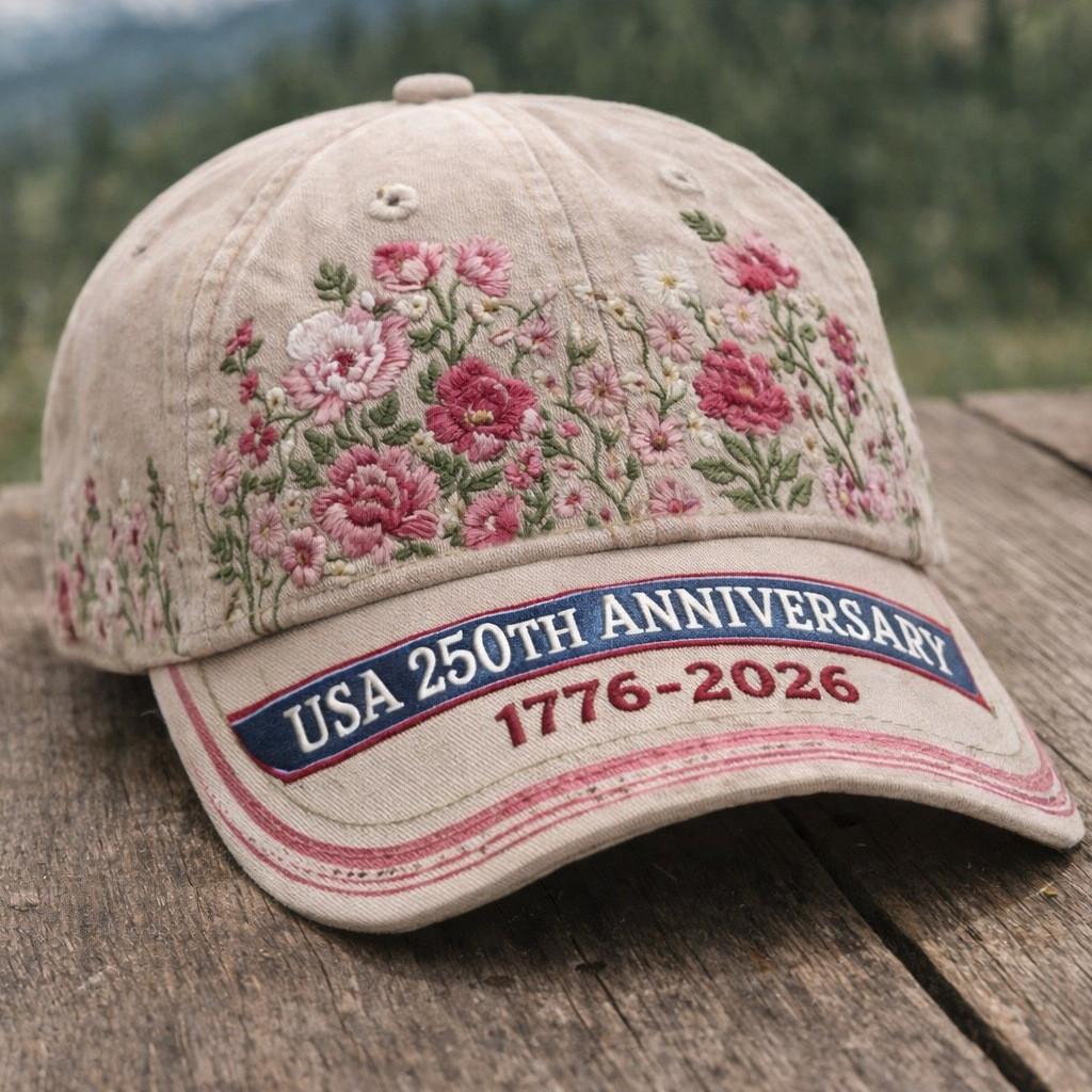 250th Anniversary 3d Printed Baseball Cap With Curved Brim For Casual Wear