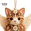 DIY Hanging Decoration Craft Crochet Animal Angel Ornament Kit, Yarn Pendant with Tutorials Christmas Tree Charm & Yarn, Cute Handmade for Adults