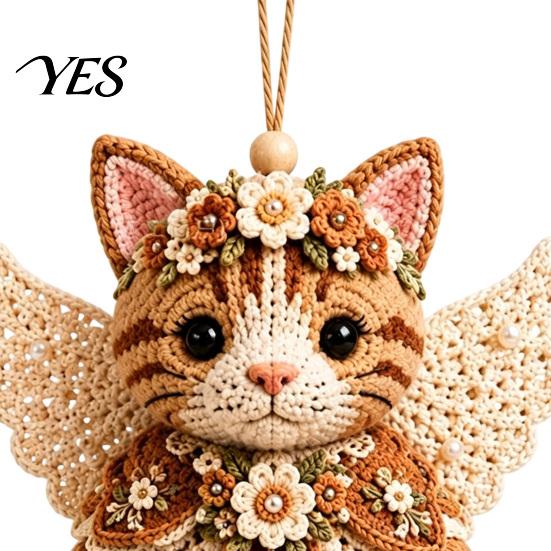 DIY Hanging Decoration Craft Crochet Animal Angel Ornament Kit, Yarn Pendant with Tutorials Christmas Tree Charm & Yarn, Cute Handmade for Adults