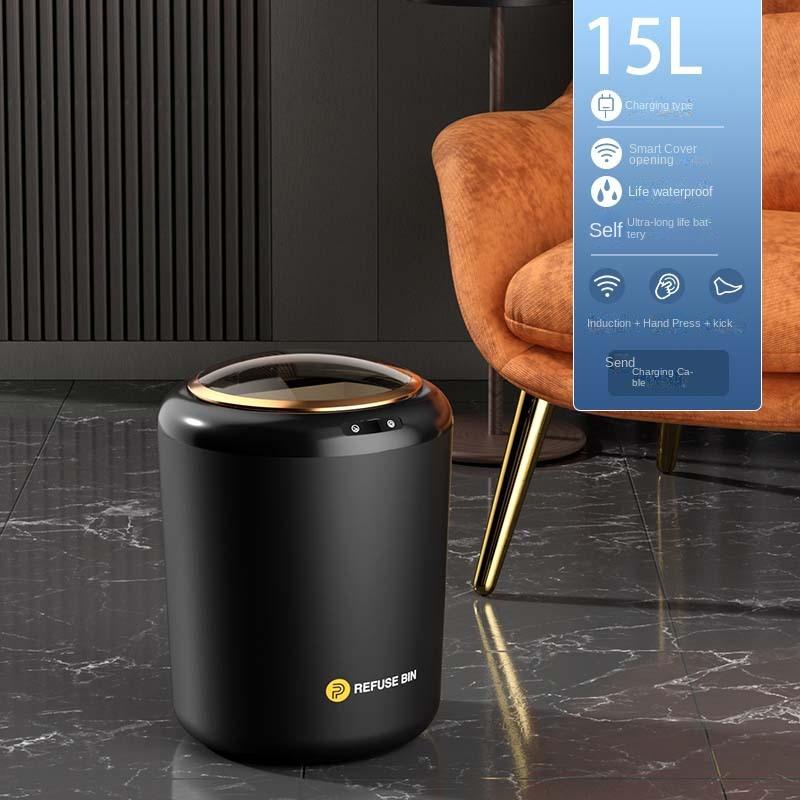 15л умный индукционный мусорный бак электрический индукционный мусорный бак водонепроницаемый мусорная корзина автоматический мусорный бак для кухни ванной комнаты мусор