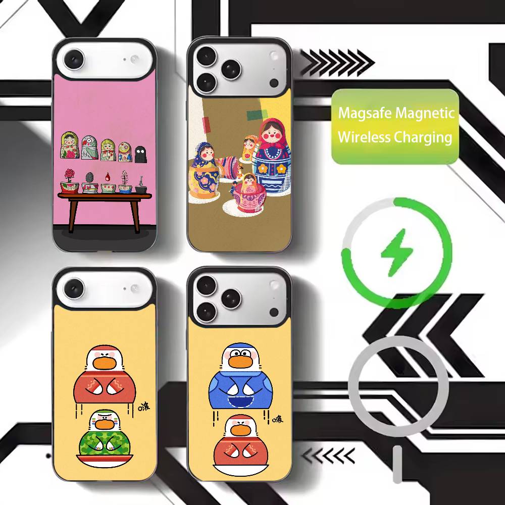 Russian Dolls Matryoshka Phone Case For iPhone17,16,15,14,13,12,11 Plus,Pro Max Magnetic For Magsafe Wireless Charging