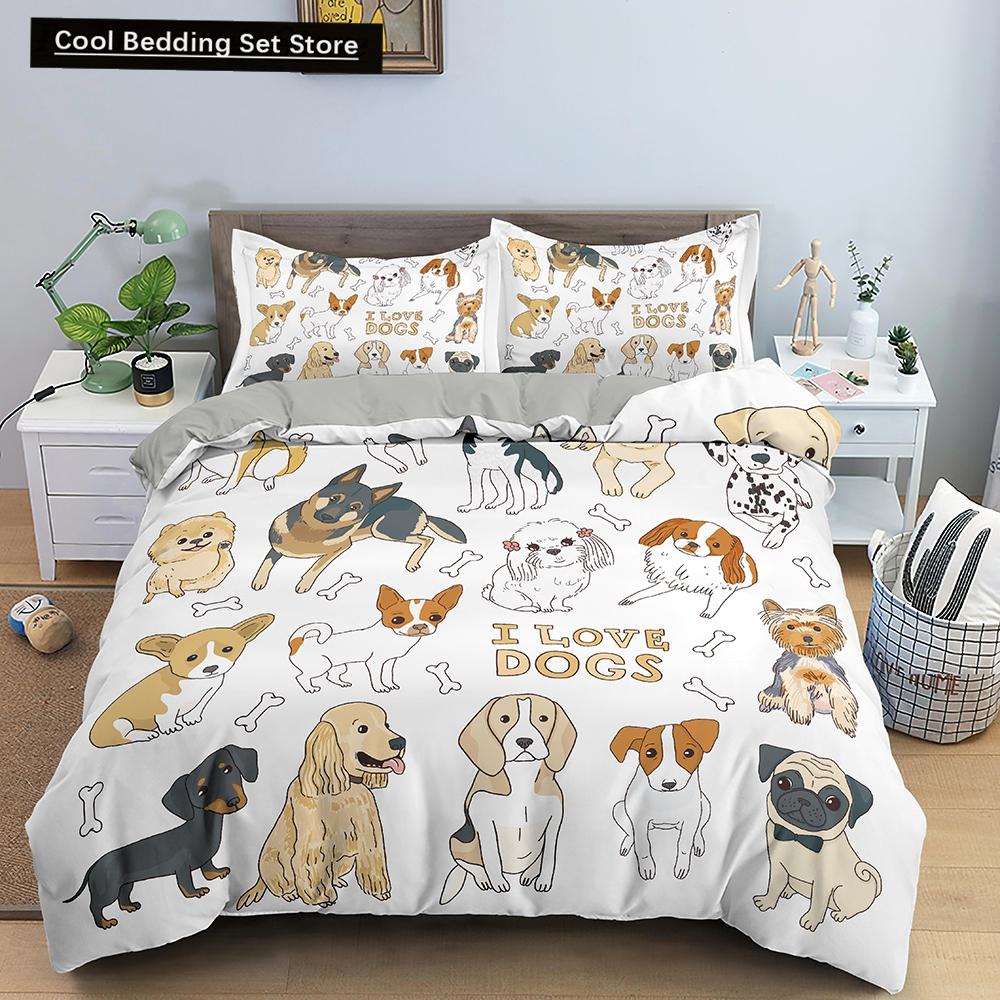 Такса Собака King Queen Пододеяльник Мультфильм Питомец Щенок Постельное белье Колбаса Собака Пододеяльник Милый Животный Полиэстер Одеяло Покрывало