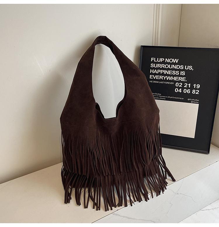 2024 Retro Tassel Large-Capacity Mother-and-Child Ladies Shoulder Crossbody Bag