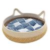 Woven Rattan Pet Kennel Wear-resistant Soft Warm Mat Japanese Small Pet Kennel
