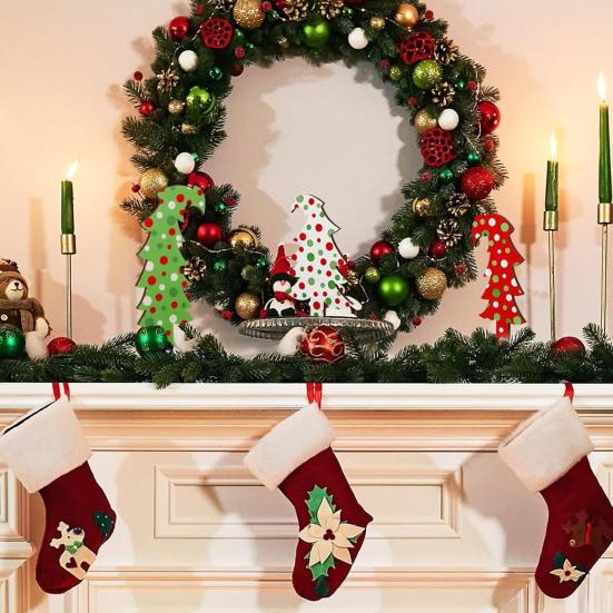 3 шт./набор Деревянное мини-украшение для рождественской елки в деревенском стиле, настольная табличка для рождественской елки, украшение для стола, дома, офиса, праздничной вечеринки