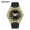 Sanda Men's Large Dial Multifunctional Waterproof Sports Watch with Alarm