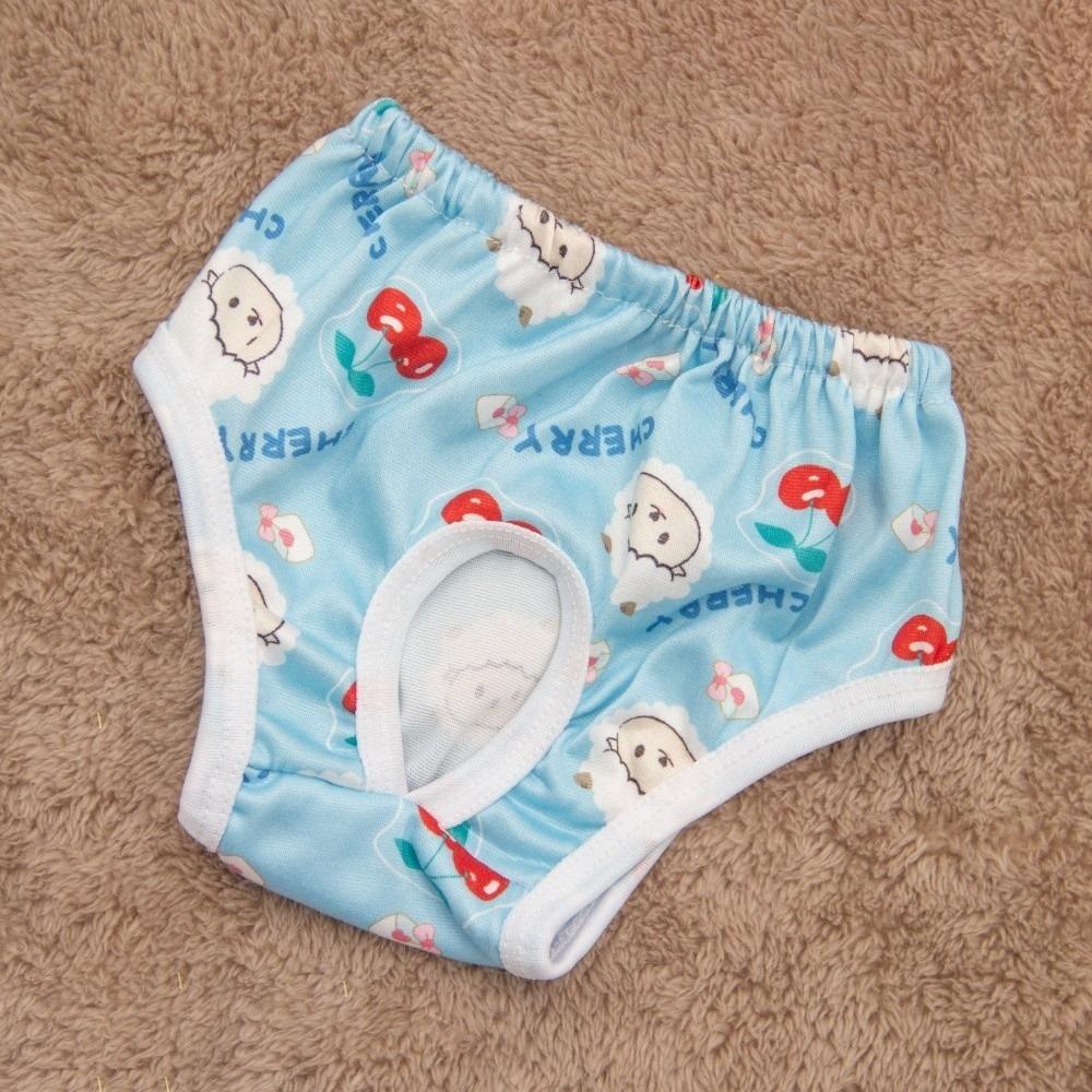 Cartoon Print Washable Dog Diapers Breathable Dog Sanitary Pants Dogs in Heat