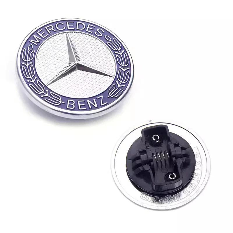 zrvmt3 2025 Hot Car Metal Flat Hood Emblem Front Badge For Mercedes Benz GLE GLC GLS CLS CLA GLA GLK ML C197 R231 X166 C217 C216 R172 C