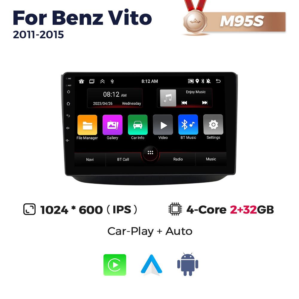 NaviFly HD Screen Android 13 Car Radio For Mercedes Benz Vito 2011-2015 10inch Wireless Carplay Multimedia Player GPS Navigation