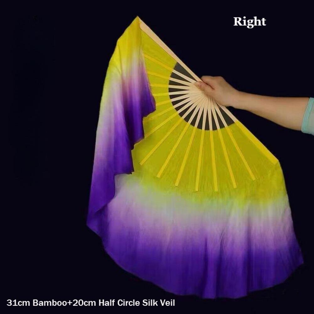 10/20 см Полукруглый Шелковый Занавес Пары Танца Янко Бамбуковые Веера Ручная Окраска Веер для Взрослых Ребенок Женщины
