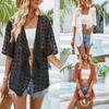 Fashionable Casual Summer Women's Solid Color Medium Puff Thin Cardigan Shirt