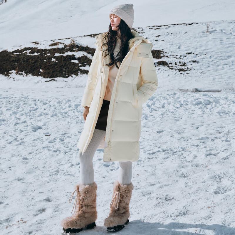 Женский длинный пуховик с капюшоном Qiushui Yiren