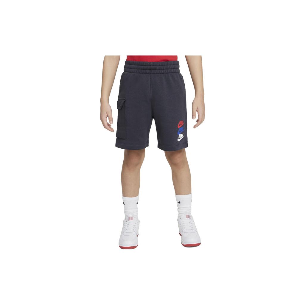 Nike Спортивная одежда с принтом логотипа, свободный крой, спортивные шорты, детские шорты, темно-дымчато-серые FJ5530-070