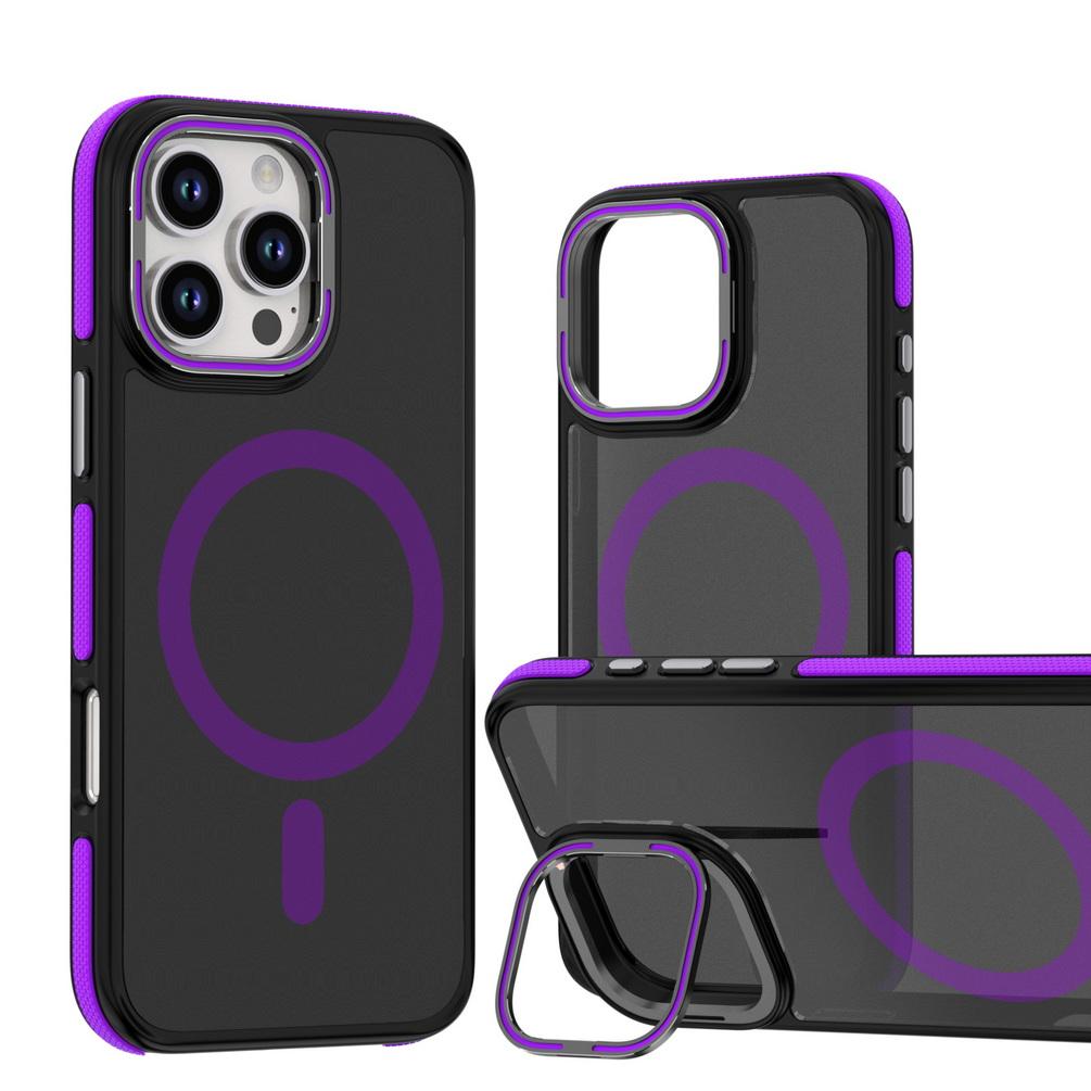 Чехол Magsafe Magnet Wireless Charging Case для iPhone 16 Pro Max 15 14 13 12 11 с металлическим держателем, жесткой защитой, подставкой для камеры, противоударным защитным чехлом