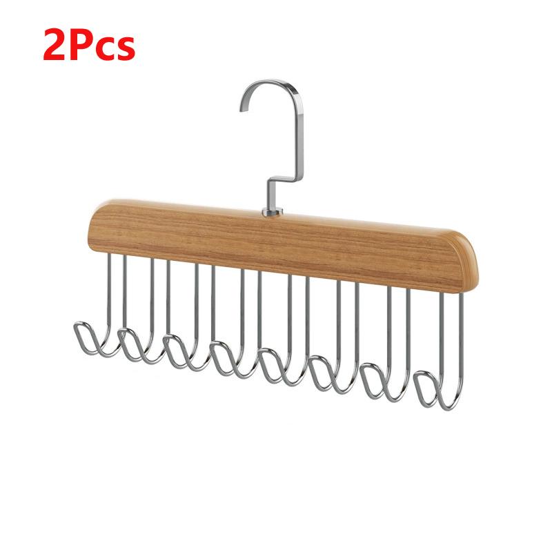 Многофункциональная деревянная вешалка с 8 крючками для подтяжек, нижнего белья, жилета, галстука, сушилка из массива дерева.