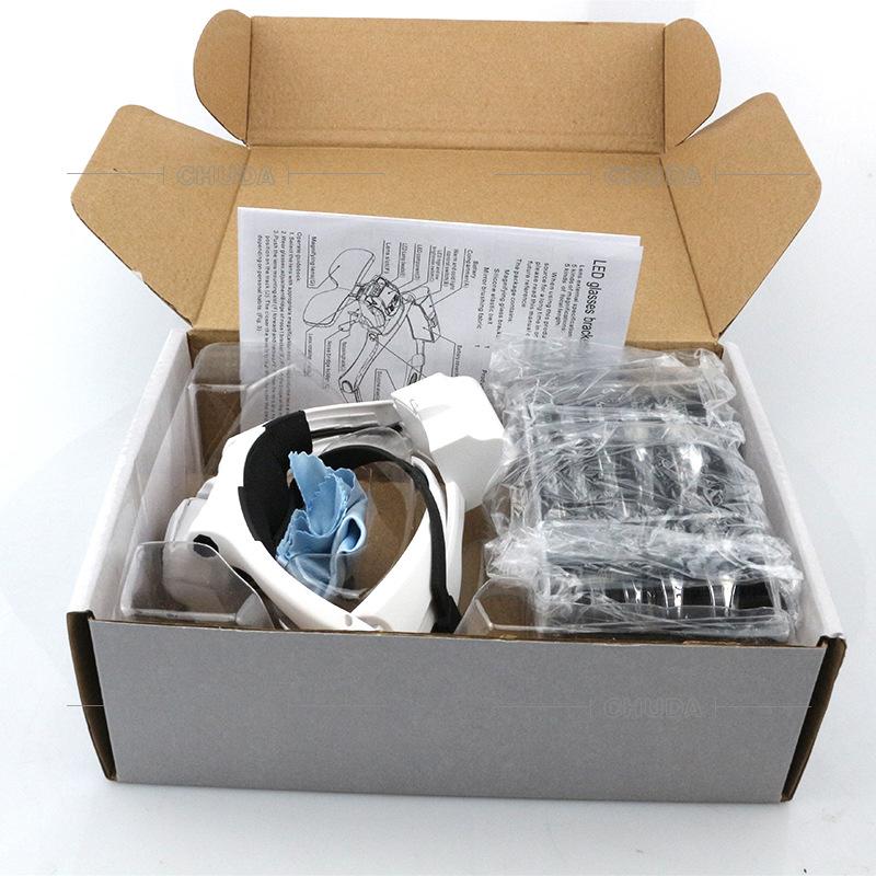 1.2X 1.8X 2.5X 3.5X 4.5X Очки-лупа со светодиодной лампой для обоих глаз, лупа для часовщиков и ювелиров, измерительные очки