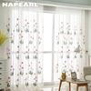 1 шт. 10-20% затемнение сельский стиль мультфильм розовая маргаритка вышитая белая прозрачная занавеска для гостиной спальни украшение окна домашний декор