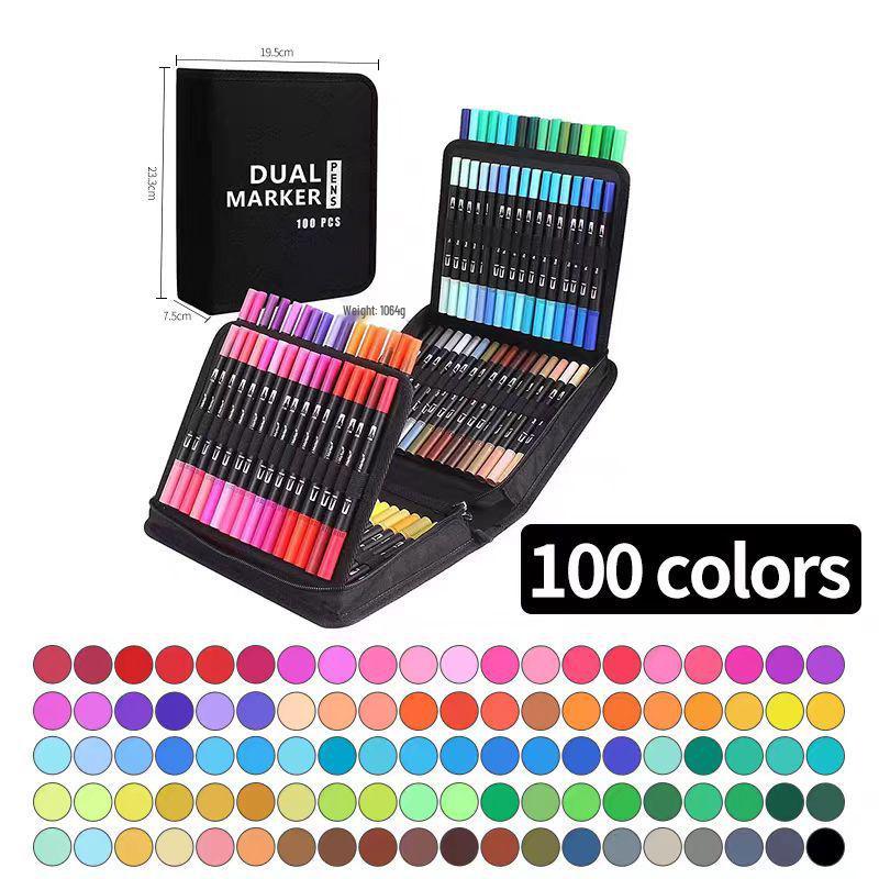 Детские двухсторонние мягкие акварельные ручки - Смываемые, кисти на водной основе