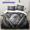 Viking warrior  Pattern Bedding Quilt Set Quilt Cover Pillowcase Home Decoration  Gift (1 * duvet cover + 2 * pillowcase, without core)