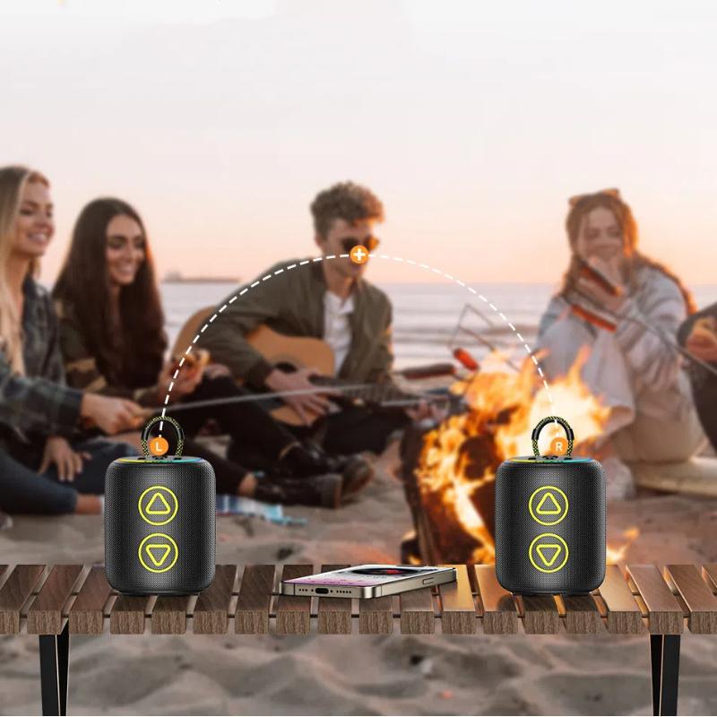 Уличный Bluetooth-динамик IPX6, водонепроницаемый, мощный бас, компактный и портативный TWS Bluetooth-динамик