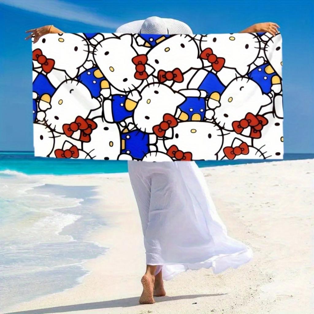 1 шт. для Hello Kitty Пляжное полотенце, Модное водопоглощающее быстросохнущее цельное пляжное полотенце большого размера