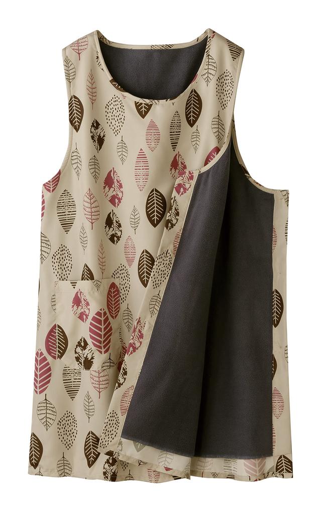 Servan Warm Tunic Size LL Fleece-Lined Apron, Beige,