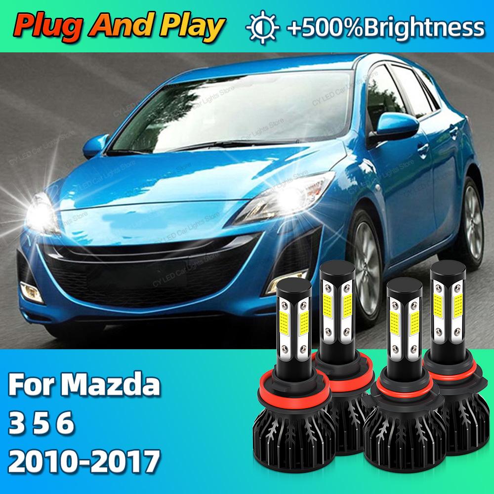 2/4Pcs Turbo 30000Lm Car Headlight LED Bulbs CANBUS Lights HB3 H11 For Mazda 3 5 6 2010 2011 2012 2013 2014 2015 2016 2017