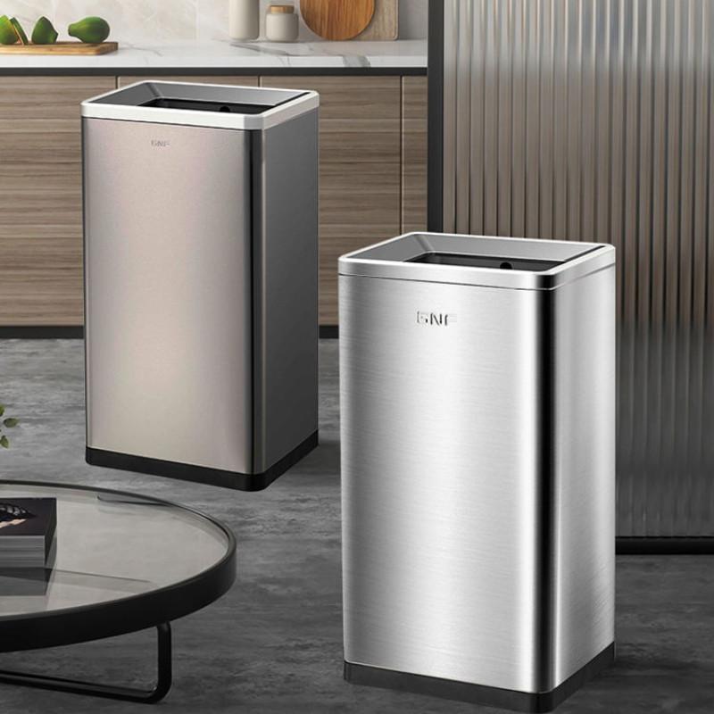 50 л Большая вместимость Нержавеющая сталь Мусорное ведро без крышки Коммерческое Общественное место Контейнер для мусора Офисный Контейнер для хранения мусора