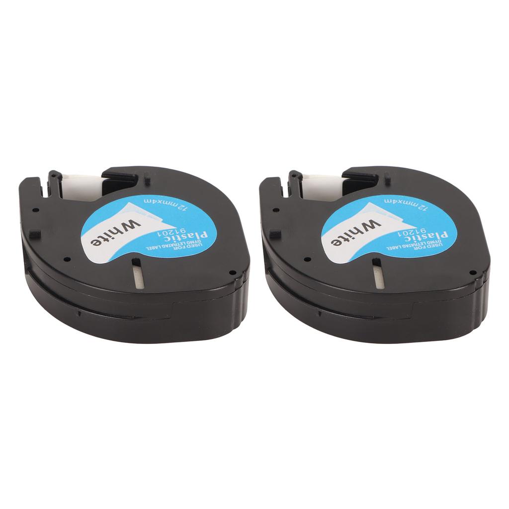 2 шт. Лента для этикеток шириной 12 мм, длиной 13 футов, водостойкая, маслостойкая, черная на белом, этикетировочная лента для L