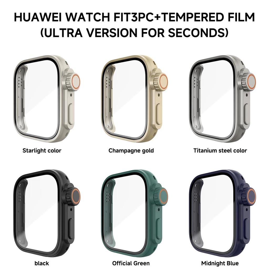 Переключитесь на Ultra Case для Huawei Watch Fit 3 Чехлы из закаленного стекла Защитная крышка экрана для Huawei Watch Fit3 Обновите до Ultra 2