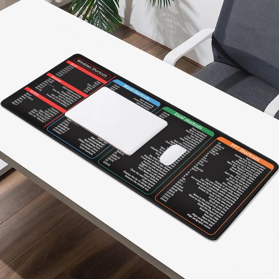 Коврик для мыши Большой коврик Износостойкий Шпаргалка Excel Настольный Гладкая поверхность Нескользящая основа