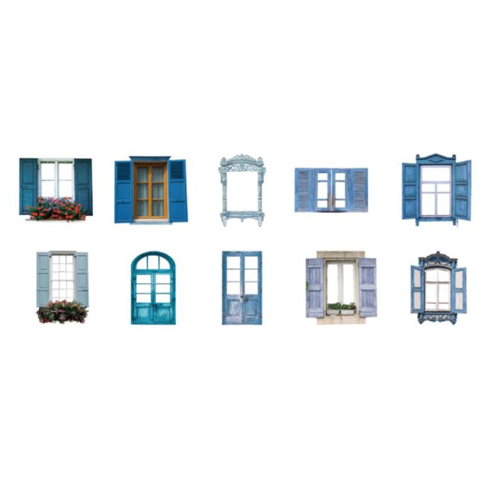 10Pcs Window Frame Stickers Hollow Out Multifunction Decorative Window Frame Collage Card Stickers