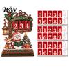 Christmas Party Favor Wooden Advent Countdown Calendar Tabletop Decor, Manual Flip Days Until Festive Fireplace Ornament Ornament, Vintage Xmas