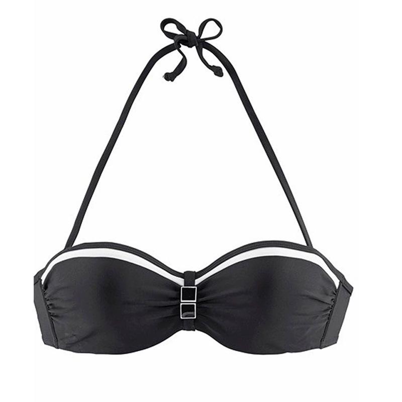 Европейский и американский стиль халтер без спины однотонное бикини - сексуальный женский раздельный купальник