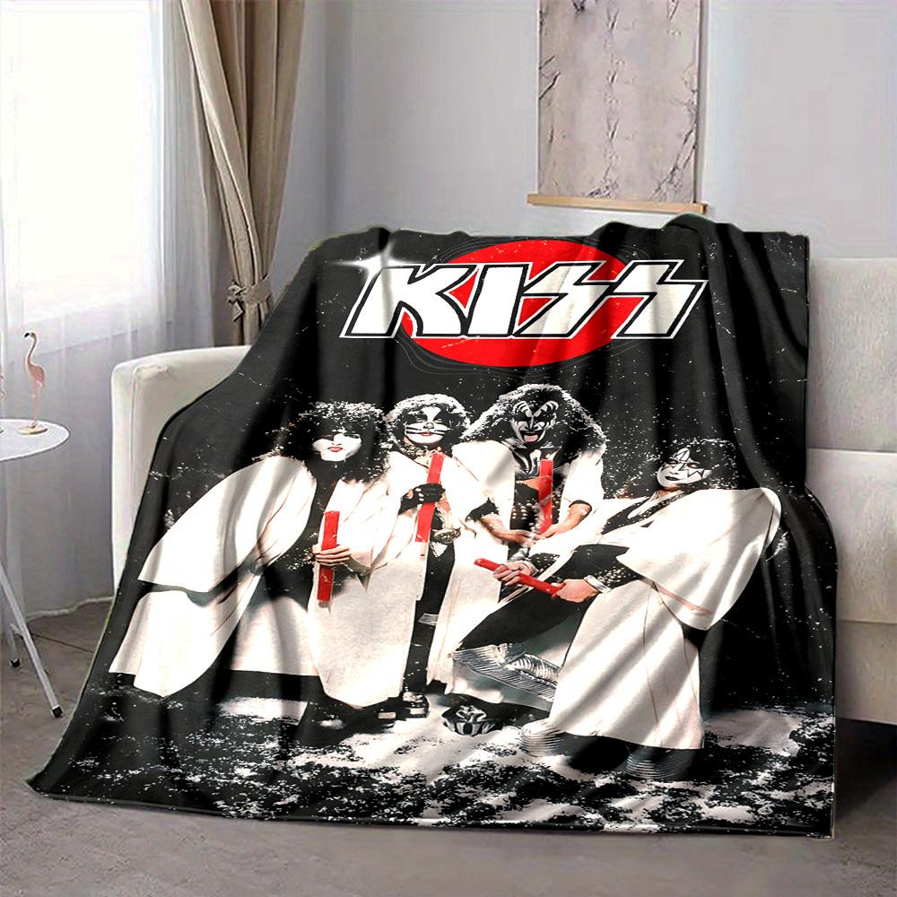 1 шт. Фланелевое одеяло группы KISS, Мягкое, приятное для кожи, с цифровой печатью, Различные размеры в наличии для семьи, друзей, на день рождения