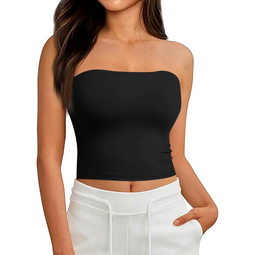 Crop Tops For Women Sexy Cami Tank Summer Tube Sleeveless Solid Camisole Shirt Vest