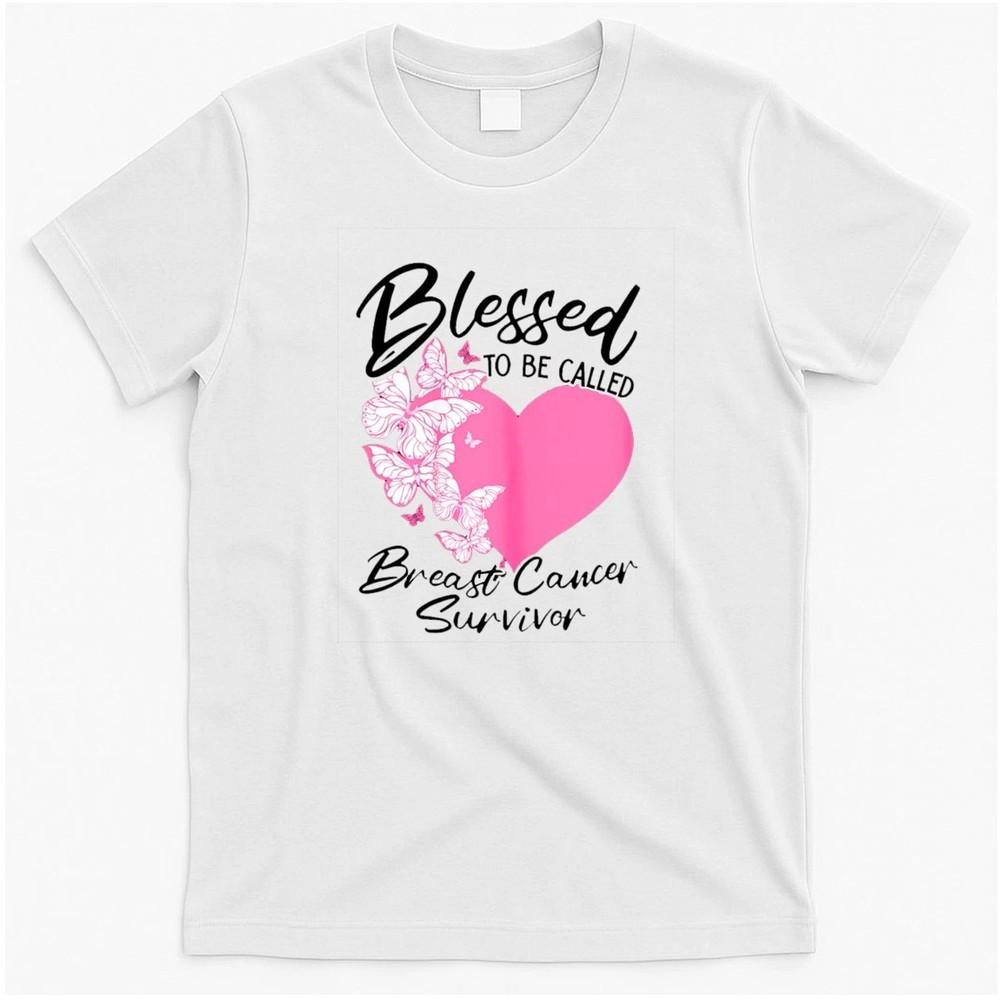 Blessed To Be Called Breast Cancer Survivor Pink Butterfly S-5XL Unisex T-Shirt