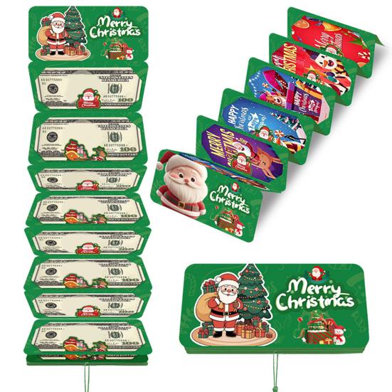 Christmas Cash Gift Envelope Money Gift Card Holder for Cash Surprise DIY Holiday Money Envelope with 10 Slots for Men Women