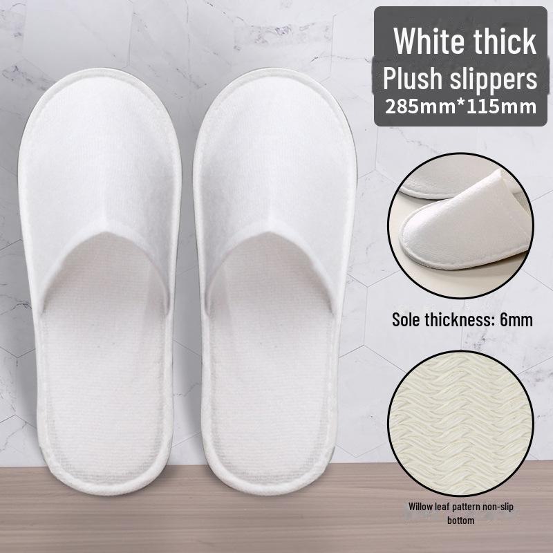 Thickened Non-Slip Disposable Slippers for Hotels, B&Bs, Beauty Salons, Home Hospitality - Cotton & Linen, Breathable